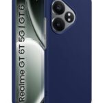 kelpuj Slim Frameless Back Cover for Realme GT 6T 5G | Realme GT 6 | Ultra Thin Lightweight Design & Camera Protection | Soft Matte Silicone Flexible Mobile Case (Blue)