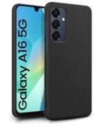 Slim Frameless Back Cover for Samsung Galaxy A16 5G | Ultra Thin Lightweight Design & Camera Protection | Soft Matte Silicone Flexible Mobile Case (Black)