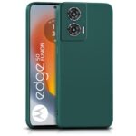 Back Cover for Motorola Moto Edge 50 5G Fusion | Moto G96 5G Fusion Ultra Slim Soft Case | Inner Velvet Fabric Lining | Matte Silicone Flexible Mobile Case | Camera Protection - Green