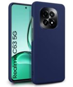 Slim Frameless Back Cover for Realme C63 5G | Ultra Thin Lightweight Design & Camera Protection | Soft Matte Silicone Flexible Mobile Case (Blue)