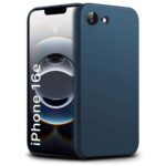 Back Cover for iPhone 16e | Ultra Slim Soft Rubberised Case | Inner Velvet Fabric Lining | Matte Silicone Flexible Mobile Case | Camera Protection  Blue