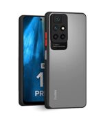 Translucent Hybrid BackCase Cover for Xiaomi Mi Redmi 10 Prime | Smoked Matte Back | 360 Degree Protection | Protective Hard Case (Black Bumper)