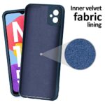 Silicone Slim Ultra Soft Rubberised Inner Velvet Fabric Lining Matte Flexible Back Case Back Cover with Camera Protection for Samsung Galaxy M13 5G (Blue) - Image 5