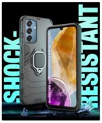 Shock Proof Back Case Mobile Cover for Samsung Galaxy M15 5G Prime Edition | M15 5G | F15 5G | Back Cover Case (Tough Armor | Hybrid PC + TPU | Ring Holder & in-Built Kickstand | Black) - Image 7
