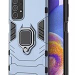 Shock Proof Back Case Mobile Cover for Samsung Galaxy A53 | A53 5G | Back Cover Case (Tough Armor | Hybrid PC + TPU | Ring Holder & in-Built Kickstand | Blue)