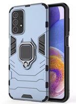 Shock Proof Back Case Mobile Cover for Samsung Galaxy A53 | A53 5G | Back Cover Case (Tough Armor | Hybrid PC + TPU | Ring Holder & in-Built Kickstand | Blue)