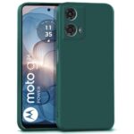 Back Cover for Motorola Moto G24 Power 5G | Ultra Slim Soft Rubberised Case | Inner Velvet Fabric Lining | Matte Silicone Flexible Mobile Case | Camera Protection - Green