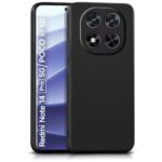 Back Cover for Redmi Note 14 Pro 5G | Poco X7 5G | Ultra Slim Soft Rubberised Case | Inner Velvet Fabric Lining | Matte Silicone Flexible Mobile Case | Camera Protection - Black