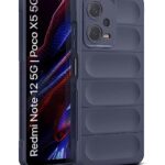 Ultimate Silicon Back Cover Case for Redmi Note 12 5G | Poco X5 5G | Military Grade Drop Protection Shockproof Bumper | Anti-Slip Grip | Scratch Proof Micro-Fibre Cloth Inside (Deep Blue)