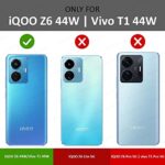 kelpuj TPU Shock Proof Clear Protective Back Case for IQOO Z6 44w 4G, Vivo T1 44w 4G, AirEDGE Technology, 360 Degree Camera Protection Transparent Hybrid Back Case Mobile Cover - Black - Image 5