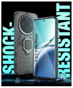 Shock Proof Back Case Mobile Cover for Oppo F27 Pro Plus 5G (Tough Armor | Hybrid PC + TPU | Full Protection with Ring Holder & in-Built Kickstand | Black) - Image 7