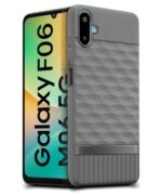 Back Cover for Samsung Galaxy M06 5G | Galaxy F06 5G with Hexa Cube Design | Ultra Slim Soft Rubberised Case | Inner Velvet Fabric | Matte Silicone Mobile Case | Camera Protection - Grey - Image 3
