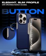 Slim Frameless Back Cover for iPhone 15 Pro Max | Ultra Thin Lightweight Design & Camera Protection | Soft Matte Silicone Flexible Mobile Case (Blue) - Image 7