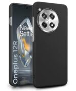 Slim Frameless Back Cover for 1+ OnePlus 12R 5G | Ultra Thin Lightweight Design & Camera Protection | Soft Matte Silicone Flexible Mobile Case (Black)