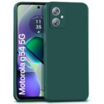 Back Cover for Motorola Moto G54 5G | Moto G64 5G | Ultra Slim Soft Rubberised Case | Inner Velvet Fabric Lining | Matte Silicone Flexible Mobile Case | Camera Protection - Green