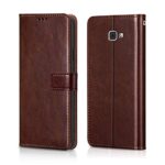 Shock Proof Flip Cover Back Case for Samsung Galaxy J7 Prime | Magnetic Wallet Leather Case with Stand