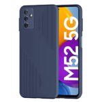 Protective Combat Series Shockproof Line Gradient Textured case with Scratch Resistant, Anti Slip, Camera Protection for Samsung Galaxy M52 5G - Textured Blue