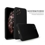 Ultra Slim Soft Rubberised Back Cover for iQOO Z6 5G | Vivo T1 5G | Vivo Y75 5G | Vivo Y55 5G | Inner Velvet Fabric Lining | Matte Silicone Flexible Camera Protection Back Case - Black - Image 3