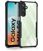 Shock Proof Clear Protective Back Case for Samsung Galaxy M16 5G | Galaxy F16 5G AirEDGE Technology | 360 Degree Camera Protection | Transparent Hybrid Back Case Mobile Cover Black