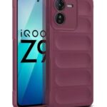 Ultimate Silicon Back Cover Case for iQOO Z9 5G | Military Grade Drop Protection Shockproof Bumper | Anti-Slip Grip | Scratch Proof Micro-Fibre Cloth Inside (Crimson Red)