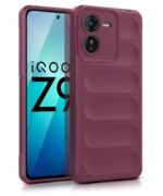 Ultimate Silicon Back Cover Case for iQOO Z9 5G | Military Grade Drop Protection Shockproof Bumper | Anti-Slip Grip | Scratch Proof Micro-Fibre Cloth Inside (Crimson Red)