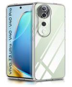 Transparent Back Cover Case for Vivo V40 | V40 Pro 5G | T3 Ultra 5G | Raised Bumps for Full Device & Camera Protection Shockproof TPU Silicone Back Case Mobile Cover Transparent
