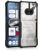 kelpuj Polycarbonate Shock Proof Clear Protective Back Case for Nothing Phone 2A 5G-Airedge Technology | 360 Degree Camera Protection | Transparent Hybrid Back Case Mobile Cover - Black