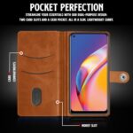 Shock Proof Flip Cover Back Case for Oppo F19 Pro | Magnetic Wallet Leather Case with Stand - Image 5