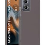 kelpuj Slim Frameless Back Cover for Motorola Moto G34 5G | Moto G45 5G | Ultra Thin Lightweight Design & Camera Protection | Soft Matte Silicone Flexible Mobile Case (Grey)