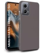 kelpuj Slim Frameless Back Cover for Motorola Moto G34 5G | Moto G45 5G | Ultra Thin Lightweight Design & Camera Protection | Soft Matte Silicone Flexible Mobile Case (Grey)