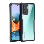 Shock Proof Clear Back Case Mobile Cover for Xiaomi Redmi Note 10T 5G | Poco M3 Pro (Hard | Hybrid PC + TPU | Full Armour Device & Camera Protection | Black)