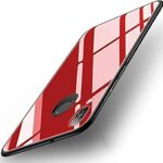 Luxury Mirror Bumper Back Tempered Glass Case [ Anti Slip ] Super Slim [Flexible] All Angle Protection Full Mirror View Back Lightweight Matte Soft Back Case Cover for Samsung Galaxy M20 - Red