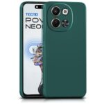 Back Cover for Tecno Pova 6 Neo 5G | Ultra Slim Soft Rubberised Case | Inner Velvet Fabric Lining | Matte Silicone Flexible Mobile Case | Camera Protection - Green