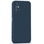Back Cover for Samsung Galaxy M51 | Ultra Slim Soft Rubberised Case | Inner Velvet Fabric Lining | Matte Silicone Flexible Mobile Case | Camera Protection - Blue - Image 3