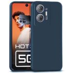 Back Cover for Infinix Hot 30 5G | Ultra Slim Soft Rubberised Case | Inner Velvet Fabric Lining | Matte Silicone Flexible Mobile Case | Camera Protection - Blue