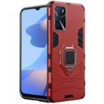kelpuj Case Compatible with Oppo A16 Tough Armor Bumper Back Cover | Ring Holder & Kickstand in-Built Case | Excellent 360 Degree Protection (Red)