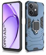 Shock Proof Back Case Mobile Cover for Oppo A3x 5G | A3x 4G | A3 5G | Back Cover Case (Tough Armor | Hybrid PC + TPU | Ring Holder & in-Built Kickstand | Blue) - Image 5