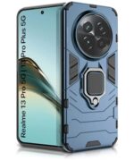 Shock Proof Back Case Mobile Cover for Realme 13 Pro 5G | Realme 13 Pro Plus 5G | Back Cover Case (Tough Armor | Hybrid PC + TPU | Ring Holder & in-Built Kickstand | Blue)