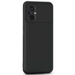 Back Cover for Xiaomi Poco M5 | Ultra Slim Soft Rubberised Case | Inner Velvet Fabric Lining | Matte Silicone Flexible Mobile Case | Camera Protection - Black - Image 3
