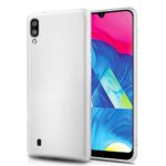 TPU Shock Proof Ultra Thin Matte Anti Slip Soft Back Cover with Camera Protection Bump for Samsung Galaxy M10 (Calm White)