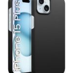 Slim Frameless Back Cover for iPhone 15 Plus | iPhone 14 Plus Ultra Thin Lightweight Design & Camera Protection | Soft Matte Silicone Flexible Mobile Case (Black)