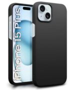 Slim Frameless Back Cover for iPhone 15 Plus | iPhone 14 Plus Ultra Thin Lightweight Design & Camera Protection | Soft Matte Silicone Flexible Mobile Case (Black)