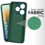 Back Cover for Tecno Pop 8 | Tecno Spark Go 2024 | Spark 20 | Ultra Slim Soft Rubberised Case | Inner Velvet Fabric Lining | Matte Silicone Flexible Mobile Case | Camera Protection  Green - Image 3