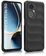 Ultimate Silicon Back Cover Case for 1+ OnePlus Nord CE 3 Lite 5G | Military Grade Drop Protection Shockproof Bumper | Anti-Slip Grip | Scratch Proof Micro-Fibre Cloth Inside (Pitch Black) - Image 3