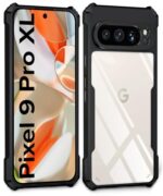 kelpuj Shock Proof Clear Protective Back Case for Google Pixel 9 Pro XL - AirEDGE Technology | 360 Degree Camera Protection | Transparent Hybrid Back Case Mobile Cover - Black - Image 5