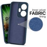 kelpuj Back Cover for Itel P55 Plus 4G | Ultra Slim Soft Rubberised Case | Inner Velvet Fabric Lining | Matte Silicone Flexible Mobile Case | Camera Protection - Blue - Image 5