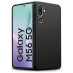 Back Cover for Samsung Galaxy M56 5G | Galaxy F56 5G | Ultra Slim Soft Rubberised Case | Inner Velvet Fabric | Matte Silicone Flexible Mobile Case | Camera Protection - Black
