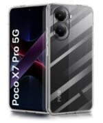 Transparent Back Cover Case for Poco X7 Pro 5G | Raised Bumps for Full Device & Camera Protection Shockproof TPU Silicone Back Case Mobile Cover Transparent