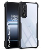 Shock Proof Clear Protective Back Case for 1+ OnePlus Nord 5 - AirEDGE Technology | 360 Degree Camera Protection | Transparent Hybrid Back Case Mobile Cover - Black