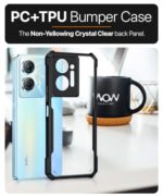 kelpuj Shock Proof Clear Protective Back Case for Infinix Hot 30 5G - AirEDGE Technology | 360 Degree Camera Protection | Transparent Hybrid Back Case Mobile Cover - Black - Image 7